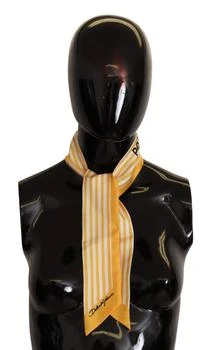 推荐Dolce & Gabbana Yellow Stripes Twill Silk Foulard ShawlScarf商品