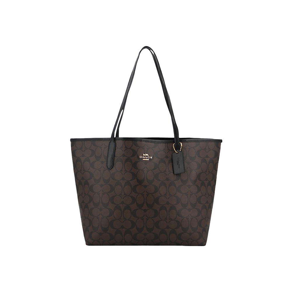 coach tote, Coach | COACH 女士棕黑色手提包 F5696IMAA8商品图片 满$100享9.5折, 满折