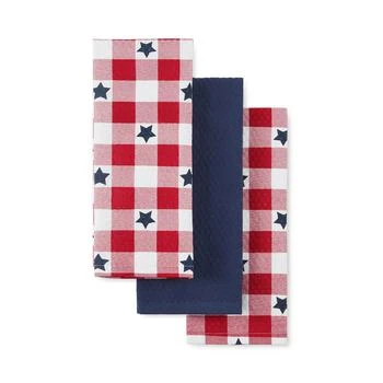 Martha Stewart | Americana Stars Gingham Kitchen Towel 16" x 28", 3 Pk,商家Macy's,价格¥246