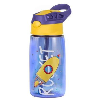 Fresh Fab Finds | 16.2 oz Leak-Proof Kids Water Bottle With Straw Push Button Sport Water Bottle For Kids Crab Ship Jellyfish Rocket Rocket,商家Verishop,价格¥159