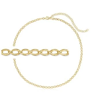 RS Pure | RS Pure by Ross-Simons 14kt Yellow Gold Oval-Link Choker Necklace,商家Premium Outlets,价格¥3892