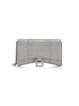 Balenciaga | Hourglass Crocodile-Embossed Leather Shoulder Bag商品图片,