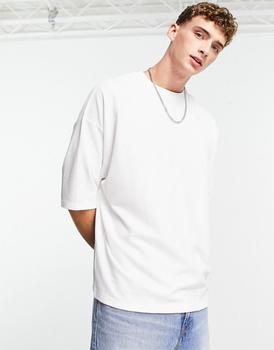 asos design, ASOS | ASOS DESIGN oversized waffle t-shirt in white商品图片 