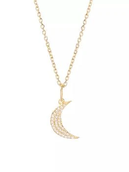brook & york | Adeline Moon 14K-Gold Vermeil & White Topaz Pendant Necklace,商家Saks Fifth Avenue,价格¥826