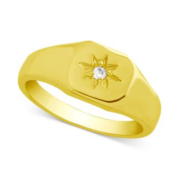 商品And Now This Crystal Starburst Signet Ring in Gold-Plate图片