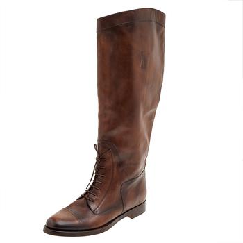 [二手商品] Gucci | Gucci Dark Brown Leather Knee Length Boots Size 42商品图片,9.2折, 满1件减$100, 满减