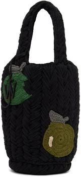 JW Anderson | SSENSE Exclusive Black Apple Knitted Tote,商家Ssense US,价格¥1823