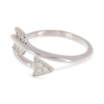 ADORNIA | Silver-Tone Adjustable Crystal Arrow Ring 独家减免邮费