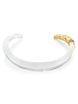商品14K Goldplated Clear Lucite Hinge Collar Necklace图片