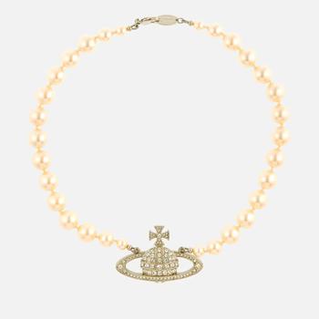 西太后项链, Vivienne Westwood | Vivienne Westwood Bas Relief Silver-Tone, Faux Pearl and Crystal Choker商品图片 