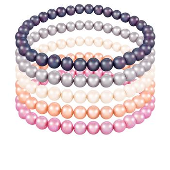 商品Set Of 5 Elastic Freshwater Pearl 6-7mm Bracelets,商家Premium Outlets,价格¥149图片