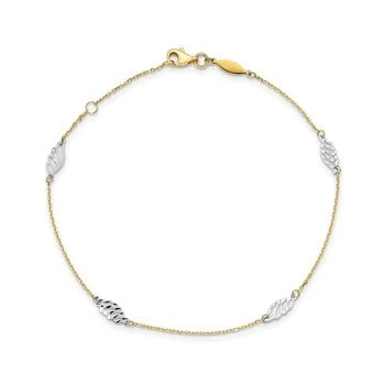 Macy's | Polished Leaf Anklet in 14k Yellow and White Gold,商家Macy's,价格¥4461