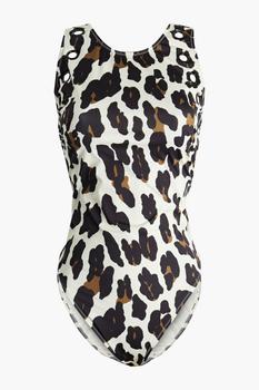 Solid & Striped | Ring-embellished leopard-print swimsuit商品图片,3折