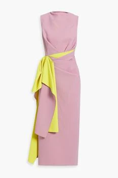 ROKSANDA | Calatrava draped two-tone crepe midi dress 4.5折, 独家减免邮费