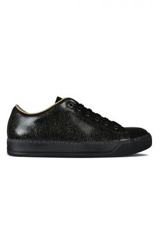 Lanvin | Luxury Sneakers For Men    Lanvin Dbb1 Sneakers In Black Leather With Cracked Effect商品图片,9折