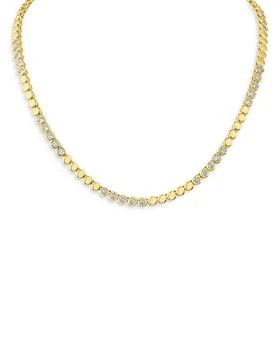 Kenneth Jay Lane | Cubic Zirconia Station Collar Necklace 14K Gold Plated, 17",商家Bloomingdale's,价格¥1823