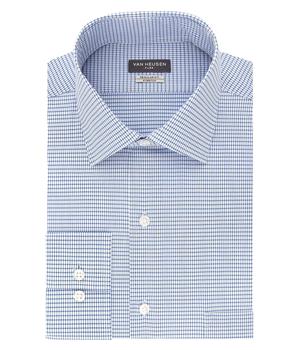 product Men's Dress Shirt Regular Fit Flex Collar Stretch Check image