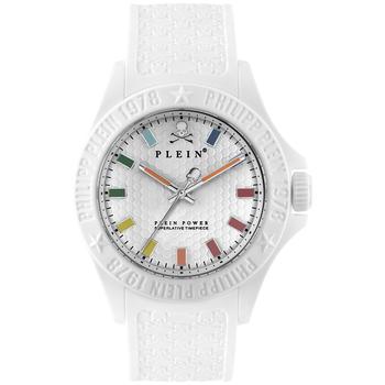 推荐Men's Plein Power White Silicone Strap Watch 43mm商品