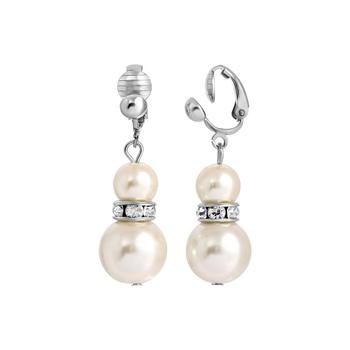 商品2028 | Graduated Faux Imitation Pearl and Crystal Clip Earrings,商家Macy's,价格¥193图片