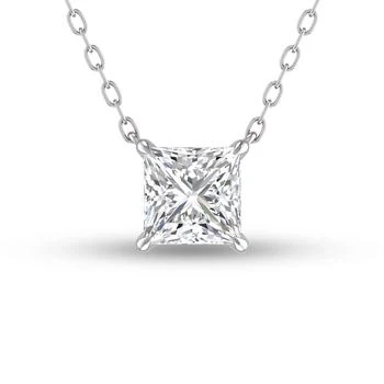 SSELECTS | Lab Grown 1/4 Carat Floating Princess Cut Diamond Solitaire Pendant In 14k White Gold,商家Premium Outlets,价格¥3025