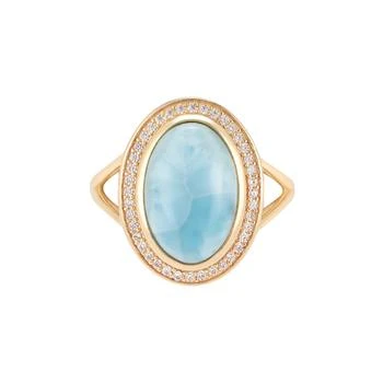 Adornia Fine | Adornia Larimar Halo Ring 14k gold vermeil,商家Premium Outlets,价格¥387