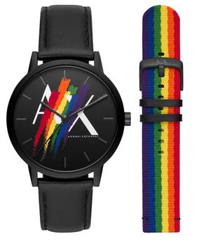 Armani Exchange | Armani Exchange Cayde Rainbow Quartz Black Dial Mens Watch AX7120商品图片,5.8折
