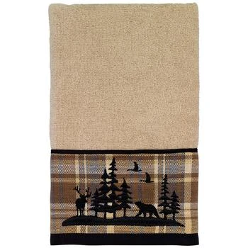 Avanti | Woodville Plaid Bordered Cotton Bath Towel, 27" x 50",商家Macy's,价格¥81