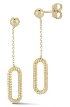 Ember Fine Jewelry | 14K Yellow Gold Twisted Link Drop Earrings,商家Nordstrom Rack,价格¥2758