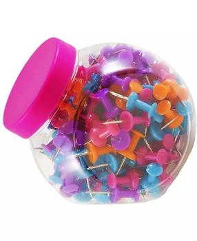 JAM Paper | Colorful Push Pins - Assorted Color Pushpin Jar - 150 Per Pack,商家Macy's,价格¥45