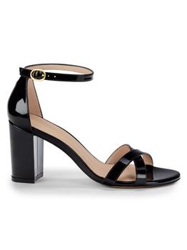 stuart weitzman凉鞋直邮, Stuart Weitzman | Nearly Nude Leather Cross-Strap Sandals商品图片 4.3折