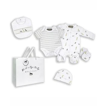 Rock-A-Bye Baby Boutique | Baby Boys and Girls African Animal Layette Gift in Mesh Bag, 5 Piece Set,商家Macy's,价格¥225