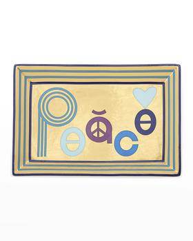 商品Peace Rectangle Tray, Blue/Gold图片