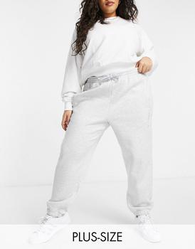 美国adidas plus, Adidas | adidas Originals 'Cosy Comfort' Plus oversized cuffed joggers in grey商品图片 4.4折