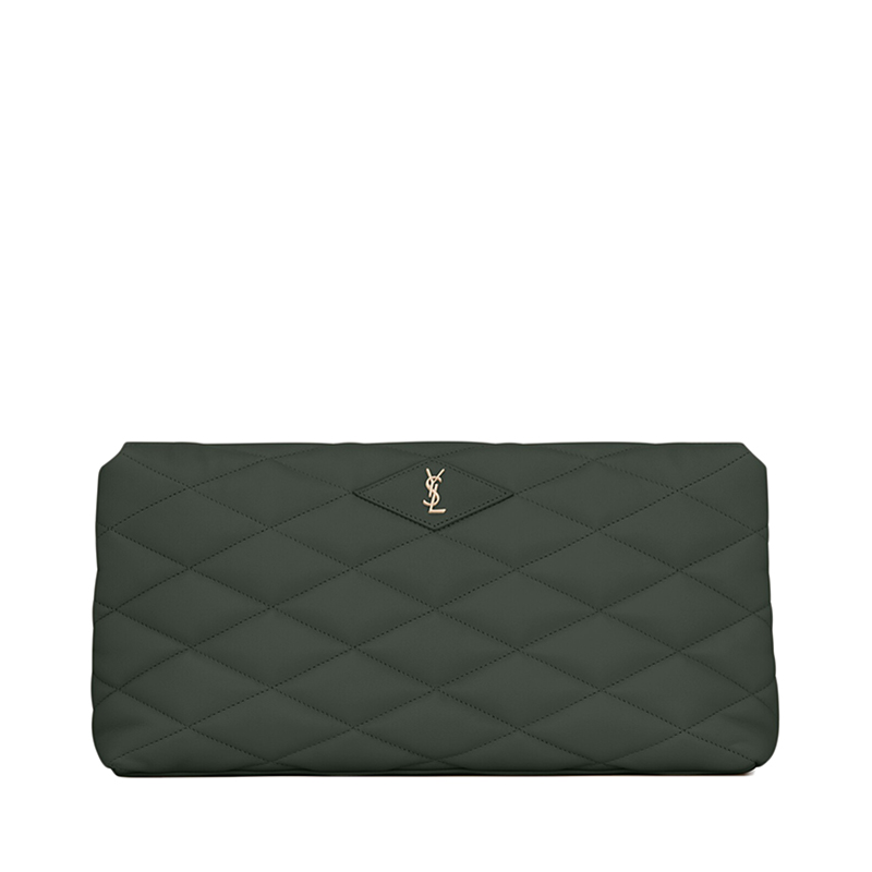 ysl包评价, Yves Saint Laurent | SAINT LAURENT PARIS/圣罗兰 YSL  SADE系列 女士深绿色绗缝羊皮革翻盖信封手拿包商品图片 7.5折×额外9.5折, 包邮包税, 额外九五折