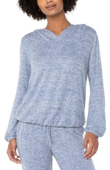 Crossover Culture, Liverpool | Crossover Neckline Hoodie in Blue Melange商品图片 5.9折