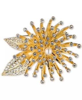Anne Klein | Gold-Tone Crystal Flower Burst Pin, Created for Macy's,商家Macy's,价格¥168