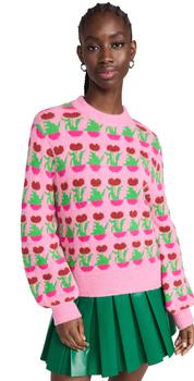 商品Kitri | KITRI Joelle Pink Flower Pot Sweater,商家Shopbop,价格¥1378图片