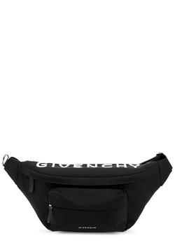 施华洛世奇纪梵希腰包, Givenchy | Black logo-embroidered nylon belt bag商品图片 满$1享9折, 满折