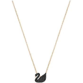 推荐Swarovski Women's Pendant with Chain - Iconic Swan Black Rose Gold, Small | 5204133商品
