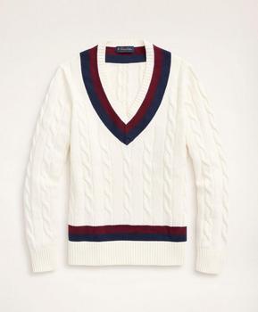 Brooks Brothers | Supima® Cotton Cable Tennis Sweater商品图片,