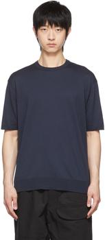 DESCENTE | Navy Cotton T-Shirt商品图片,额外8.5折, 独家减免邮费, 额外八五折