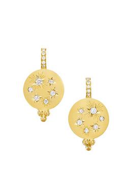 推荐Cosmos 18K Yellow Gold & Diamond Drop Earrings商品