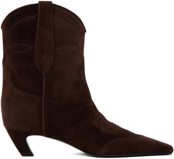 Khaite | Brown Dallas Boots商品图片,额外8.5折, 独家减免邮费, 额外八五折