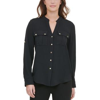 Calvin Klein | Textured Roll Tab Button Down Shirt商品图片,额外7折, 额外七折