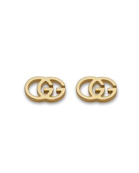 推荐Gucci 18K Yellow Gold Running G Stud Earrings商品