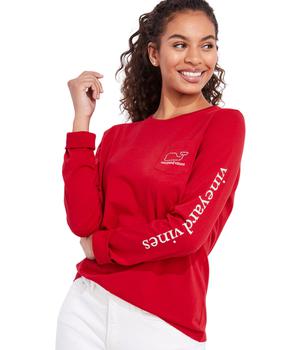 Vineyard Vines衣服, Vineyard Vines | Long Sleeve Candy Cane Pocket Tee商品图片 