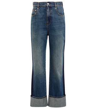 Alexander McQueen | High-waist straight-leg cropped jeans商品图片,