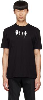 Neil Barrett | Black Mirrored Bolt T-Shirt商品图片,3折