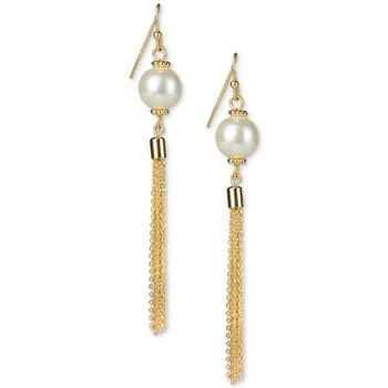 Patricia Nash | Gold-Tone Imitation Pearl Tassel Earrings,商家Macy's,价格¥216