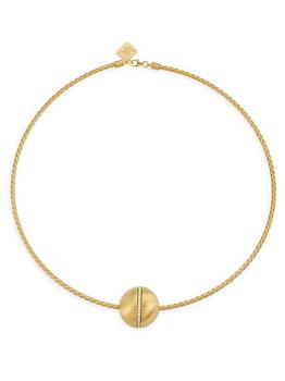 商品Lauren Rubinski | 14K Yellow Gold & 0.215 TCW Diamond Ball Pendant Necklace,商家Saks Fifth Avenue,价格¥28290图片